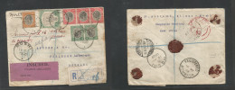 Bc - Kenya. 1928 (11 May) Germany, Freiburg (20 June) Via Mombassa - Aden - London. INSURED Multifkd Envelope, With R + - Otros & Sin Clasificación