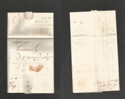 Bc - Malta. 1812 (8 Jan) Mesina, Sicily, Italy - Guersey, Chanel Islands. EL With Text Via BPO Malta Semi Oval Red Cache - Autres & Non Classés