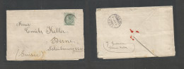 Bc - Malta. 1897 (9 Oct) GPO - Switzerland, Bern (12 Oct) Handmade Close Envelope, Fkd 1 1/2d Green Tied Cds. Fine + Rat - Other & Unclassified