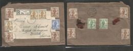 Bc - Malta. 1923 (23 March) GPO Valetta - Switzerland, Zurich (27 March) Registered Multifkd + Two Red Wax Seals Envelop - Other & Unclassified