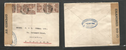 Bc - Malta. 1944 (6 May) Valetta - England, Bristol. Multifkd WWII Censored Envelope. Comercial Usage. - Otros & Sin Clasificación