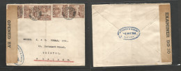 Bc - Malta. 1944 (6 May) Valetta - England, Bristol. Multifkd WWII Censored Envelope. Comercial Usage. - Other & Unclassified