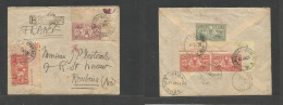 Bc - New Hebrides. 1937 (10 May) Outer Islands - France, Roubaix (16 July) Via Vila. Multifkd Front And Reverse Envelope - Other & Unclassified