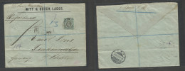 Bc - Nigeria. 1912 (April - May) SN Lagos - Germany, Finkenwalde (31 May) Registered Comercial Single 1sh Fkd Envelope, - Sonstige & Ohne Zuordnung