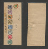 Bc - Nigeria. 1913 (Oct 9) Southern Nigeria. Buruth Local Usage. Multifkd Env Mat 9 Diff Values Incl 2/6 And 5sh. Very S - Other & Unclassified