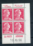 !!! 15F MARIANNE DE MULLER : BLOC DE 4 AVEC BANDES PUBS POSTE NEUF ** ET COIN DATE - Unused Stamps