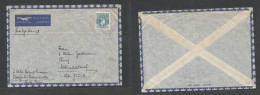 Bc - Nigeria. C. 1952. Cameroons, UUKT, Bajul. Bamenda - Switzerland, Monchaldorf. Air Single 1sh 3d Blue Fkd Env, Tied - Andere & Zonder Classificatie