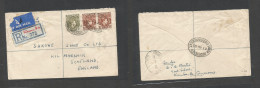 Bc - Nigeria. 1952 (27 Aug) Cameroons, UUKT, Kumba - Scotland, Kilmarnock. Registered Air Multifkd Envelope, Tied Oval D - Other & Unclassified