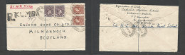 Bc - Nigeria. 1953 (30 March) Cameroons, Kumba - Kilmarnock, Scotland. Registered Air Multifkd Envelope At 15d Rate, Tie - Autres & Non Classés