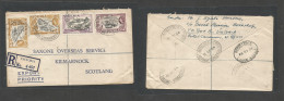 Bc - Nigeria. 1954 (11 Sept) Cameroons, Victoria - Scotland, Kilmarnock. Registered Multifkd Env At 1sh 8d Rate. Via Lag - Autres & Non Classés