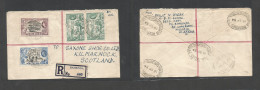 Bc - Nigeria. 1954 (15 Sept) Cameroons, UUKT. Bamenda - Scotland, Kilmarnock. Registered Air Multifkd Envelope, Tied Ova - Other & Unclassified