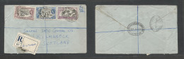 Bc - Nigeria. 1957 (20 Febr) Cameroons, Victoria - Kilmarnock, Scotland. Registered Multifkd QEII Air Envelope, At 1sh 7 - Other & Unclassified