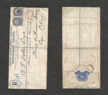 Bc - Rhodesia. 1898 (Jan 4) BSAC, Bulawayo - S. Africa, King Williams Town, Cape Colony (9 Jan) Registered 4d Blue + 2 A - Other & Unclassified