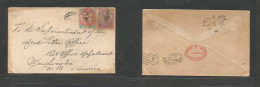 Bc - Rhodesia. 1898 (3 Febr) BSAC. Salisbury - USA, Washington (13 March) Fkd Env At 7d Rate, Tied Cds. - Other & Unclassified