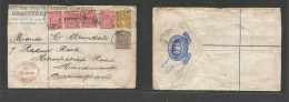 Bc - Rhodesia. 1903 (9 Jan) BSAC, Gwelo - UK, Birminghan Via London (31 Jan) Registered 4d Blue Stat Env + Six Adtls Inc - Other & Unclassified