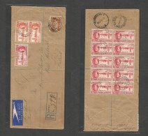 BC - Rhodesia. 1947 (16 Jan) NR Kitwe - Poland, Lodz (3 Febr) Registered Front And Reverse Multifkd Envelope + Poste Res - Other & Unclassified