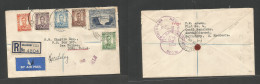 Bc - Rhodesia. 1950 (26 Apr) SR. Salisbury - USA, Iowa, Res Moines. Registered Air Multifkd Env Incl Waterfall Issue, Ti - Autres & Non Classés