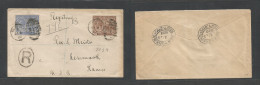 Bc - St. Christopher Kitts & Nevis. 1923 (Jan 2) St. Kitts. GPO - USA, Kansas Via NYC. Registered Multifkd Env, Reverse - Autres & Non Classés