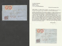 Greece. 1865 (12 Oct) Austrian PO, Meteline - Greece, Syros. EL With Contains, Fkd Austria Levant. 5 Soldi Rose Perf 15/ - Other & Unclassified