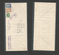 Honduras. 1925 (Oct 8) Tepucigalpa. USA, Pha, PA. Air Multifkd Fotografia Business Envelope, Including 1 Peso Green Aere - Honduras