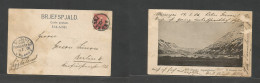 Iceland. 1906 (14 July) Akureyri - Germany, Berlin (26 July) Single Stamp Fkd Photo Ppc. Seydisfjordur. On The Nose Canc - Other & Unclassified