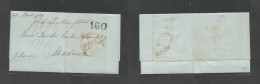 India. 1843 (20 Dec) Bombay - Madeira, Portuguese Atlantic Island, EL With Text, Per Steamer + Paid 1 /10 + 160 Reis Por - Autres & Non Classés