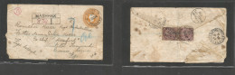 India. 1896 (21 Dec) Mashrak, Saran - Fiji, Serna, Plantation Hereford, Pacific Island. Queen Victoria Orange Embossed S - Otros & Sin Clasificación