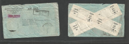 India. C. 1945. Scipio Crash. Bombay - USA, NY. Multifkd (missing Stamps At Crash) Air Usage Envelope + Reverse P.o Seal - Autres & Non Classés