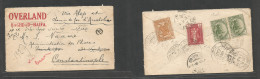 Iraq. 1927 (1 Aug) Basrah - Constantinople, Turkey. Reverse Multifkd Env + Transited + Arrived On Front "Overland Baghda - Iraq