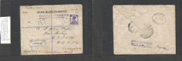 Iraq. 1942 (2 July) India Used In Kirkuk - Jerusalem (8 July) Registered FP 14. Military Censored Single Fkd OHMS Envelo - Iraq