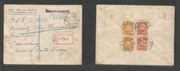 Latvia. 1923 (24 Oct) Riga - South Africa, Joburg Via London (27 Oct) Registered Reverse Multifkd Envelope. Better Dest - Latvia