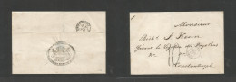 Lebanon. 1857 (17 March) British Consulate Beyrouth Oval Shield Cachet (xxx) - Constantinople, Turkey (26 March) E. Depa - Lebanon