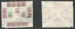 Malaysia. 1913 (19 Dec) Johore - Singapore (19 Dec) Reverse Of Envelope Multifkd With 15 Stamps At 2,23 $ Rate. Nice Ite - Malesia (1964-...)