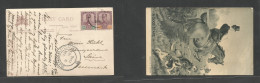 Malaysia. 1916 (8 Nov) Kala Ruggi - Denmark, Skive. Multifkd Photo Ppc At 3c Rate Via Sing Tied Cds. - Malaysia (1964-...)