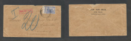 Malaysia. 1928 (22 May) FMS, Perak. Ipoh - Germany, Berlin Sudende 12c Fkd Env + Taxed + Cash Paid Red Cachet. Fine. Com - Maleisië (1964-...)
