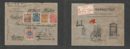 Mexico - Xx. 1902 (19 April) DF - Germany, Berlin (5 May) Registered ILLUSTRATED Comercial Envelope Multifkd At 40c Rate - Mexico