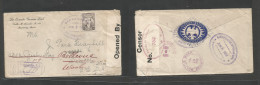 Mexico - Xx. 1918 (June 2) Montemoretos - USA, Bellevue, Seattle, Wash (13 June) Registered Single 30c Lilac WWI US Cens - Mexico