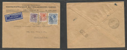 Netherlands. 1936 (20 Nov) Amsterdam - Batavia, Dutch Indes (28 Nov) Multifkd Airmail Envelope Comercial Usage Incl Igul - Other & Unclassified