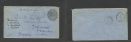 Nicaragua. 1892 (31 May) Bluefields - Germany, Sachsen, Boerthelsdorf (22 June) Via New Orleans 10c Colon Grey / Bluish - Nicaragua