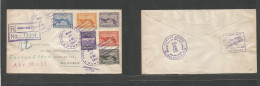 Panama. 1931 (17 March) GPO - Salvador (21 March) Registered Multifkd Env At 2,05b Rate, Tied Lilac Grills Cds. Better A - Panamá