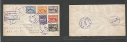 Panama. 1931 (17 March) GPO - Salvador (21 March) Registered Multifkd Env At 2,05b Rate, Tied Lilac Grills Cds. Better A - Panama