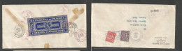 Panama. 1938 (19 Aug) GPO - USA, Boston, Mass (29 Aug) Registered Multifkd, Reverse PO Official Seal, Tied Cds. VF Usage - Panama