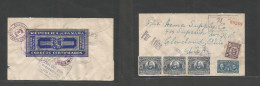 Panama. 1940 (30 March) Dolega - USA, Cleveland, OH (2 Apr) Registered Air Multifkd Env, Reverse PO Official Seal, Tied - Panama