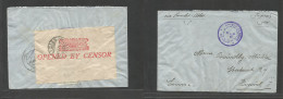 Persia. 1916 (13 Jan) Fkd Envelope To Switzerland, Zurich (10 Nov) WWI British India Censor Label On Reverse, Tied Arriv - Iran