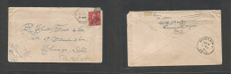 Philippines. 1901 (Sept 8) Mil Sta. IloIlo - USA, Chicago (7 Oct) US Ovptd Fkd Env, Cds Tied. Fine. Soldiers Mail + Taxe - Philippines