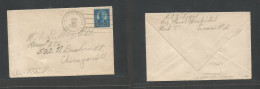 Philippines. 1931 (20 Apr) US Naval Hospital, Cañacao - USA, Chicago, Ill. Fkd Env 5c Blue, Tied Cds Grill. Airmail Endo - Philippines