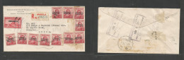 Philippines. 1938 (6 Dec) Manila - China, Shanghai (11 Dec) Japanese Occup Period. Registered AR Multifkd Env. Comercial - Philippines