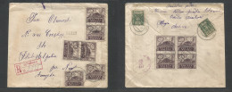 Poland. 1921 (22 Jan) Ostrowiec - USA, Pha, Pa (17 Febr) Registered Multifkd Front And Reverse Env At 25,50 Mk Rate. Fin - Autres & Non Classés