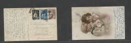 Portugal - Xx. 1924 (18 Aug) Lisboa - Denmark, Cph. Romantic Ppc Multifkd Ceres Issue Incl 60c Blue "LOOSE PRINT Color B - Otros & Sin Clasificación