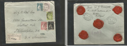 Portugal - Xx. 1925 (3 Feb) Lisboa - USA, Philadelphia, PA (17 Feb) Registered Multifkd Envelope With Ceres Issues Incl - Otros & Sin Clasificación